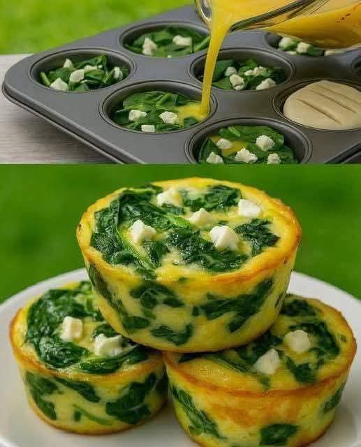 Spinat- og fetaostmuffins