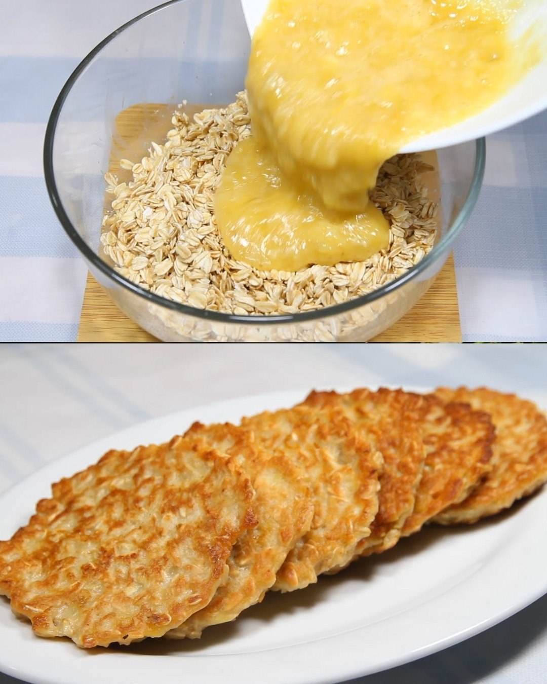 Banan- og havregrynspandekager