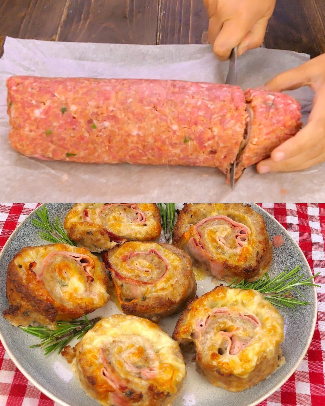 Ingredienser til oksekøds-osterulle