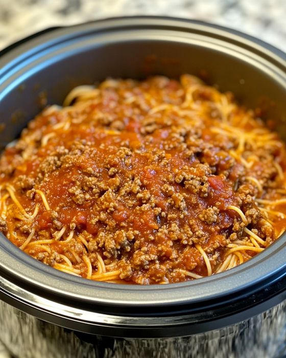 Langtidskogt spaghetti til kirkemiddag