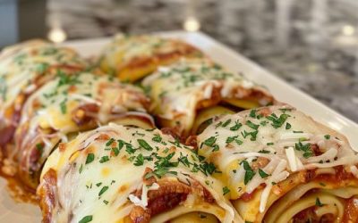 Lasagneruller med 3 oste og pølse