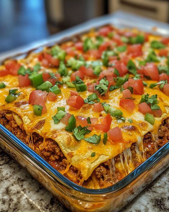 Bagt mexicansk tacolasagne