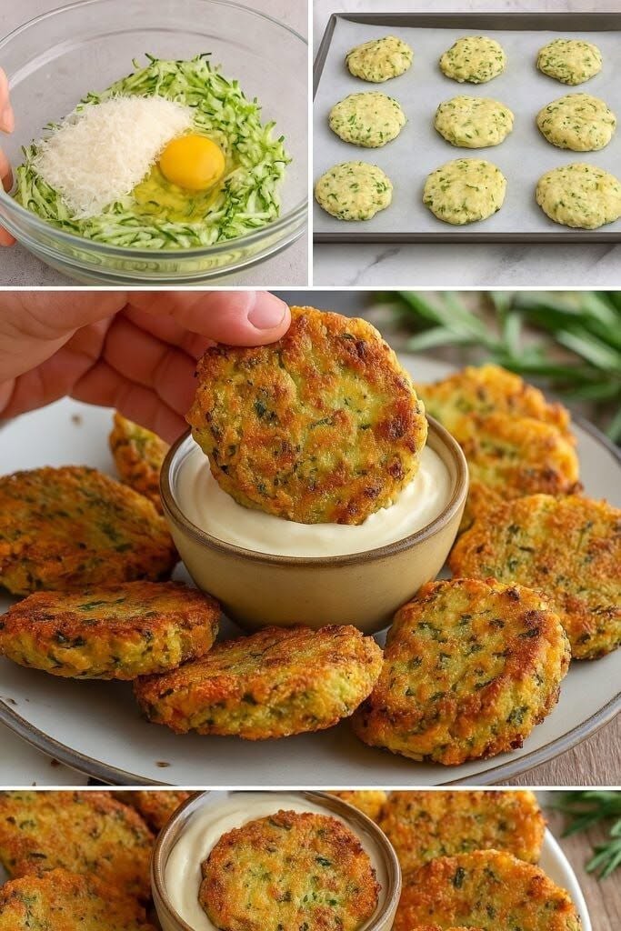Bare zucchini, 1 æg, parmesanost og rasp! Rumpandekagen er klar på 20 minutter.