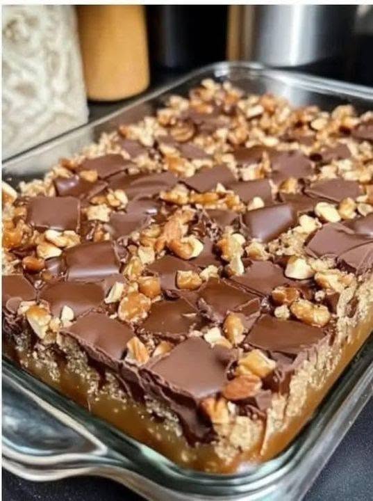 Chokolade- og sprøde karamelbarer