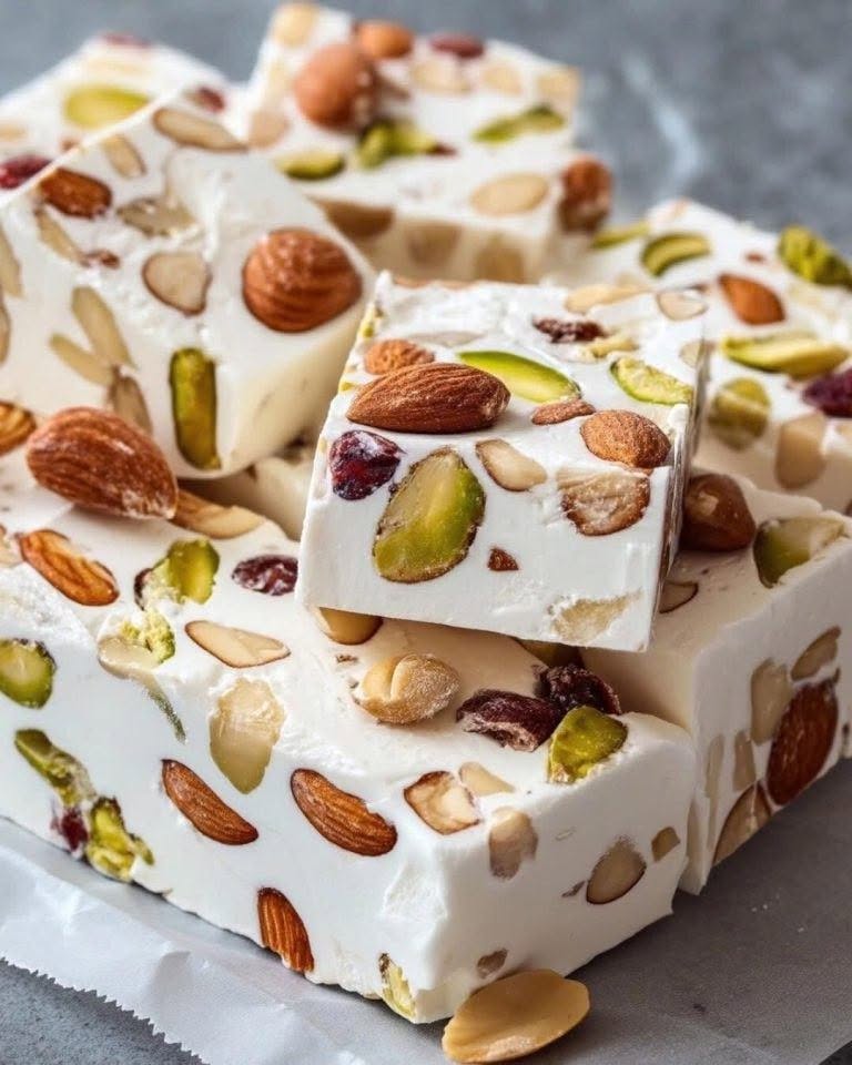 Italiensk nougat med honning og tørret frugt: Blød, elegant og hjemmelavet