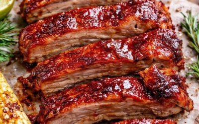 Ribben en papillote med honning- og sennepssauce
