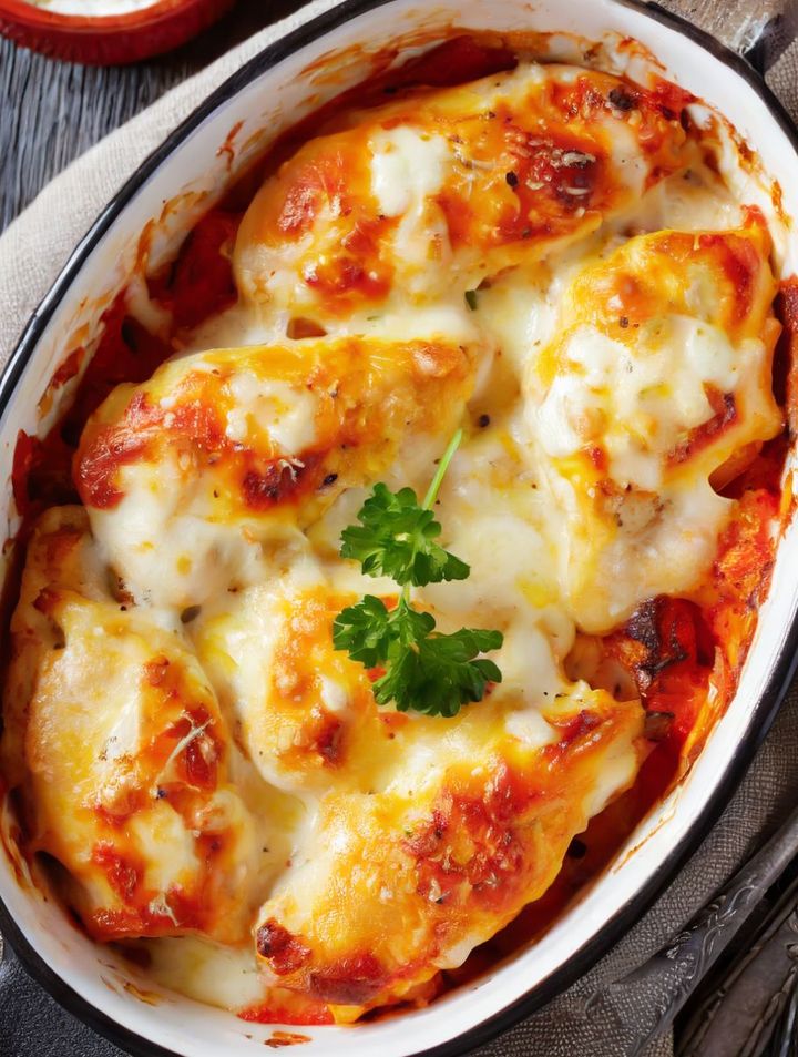 Kyllinggratin med ost og mozzarella