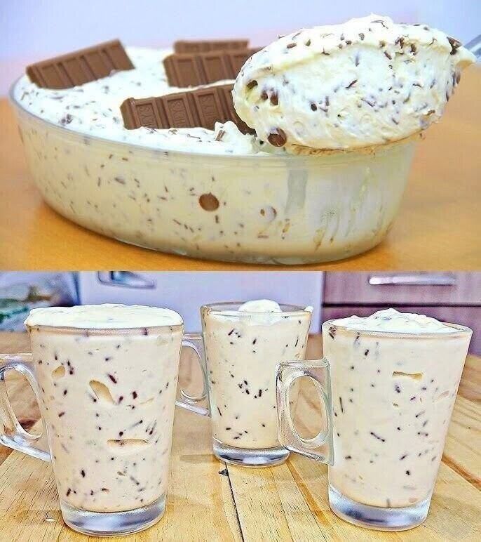 Dessert med passionsfrugt og chokolade
