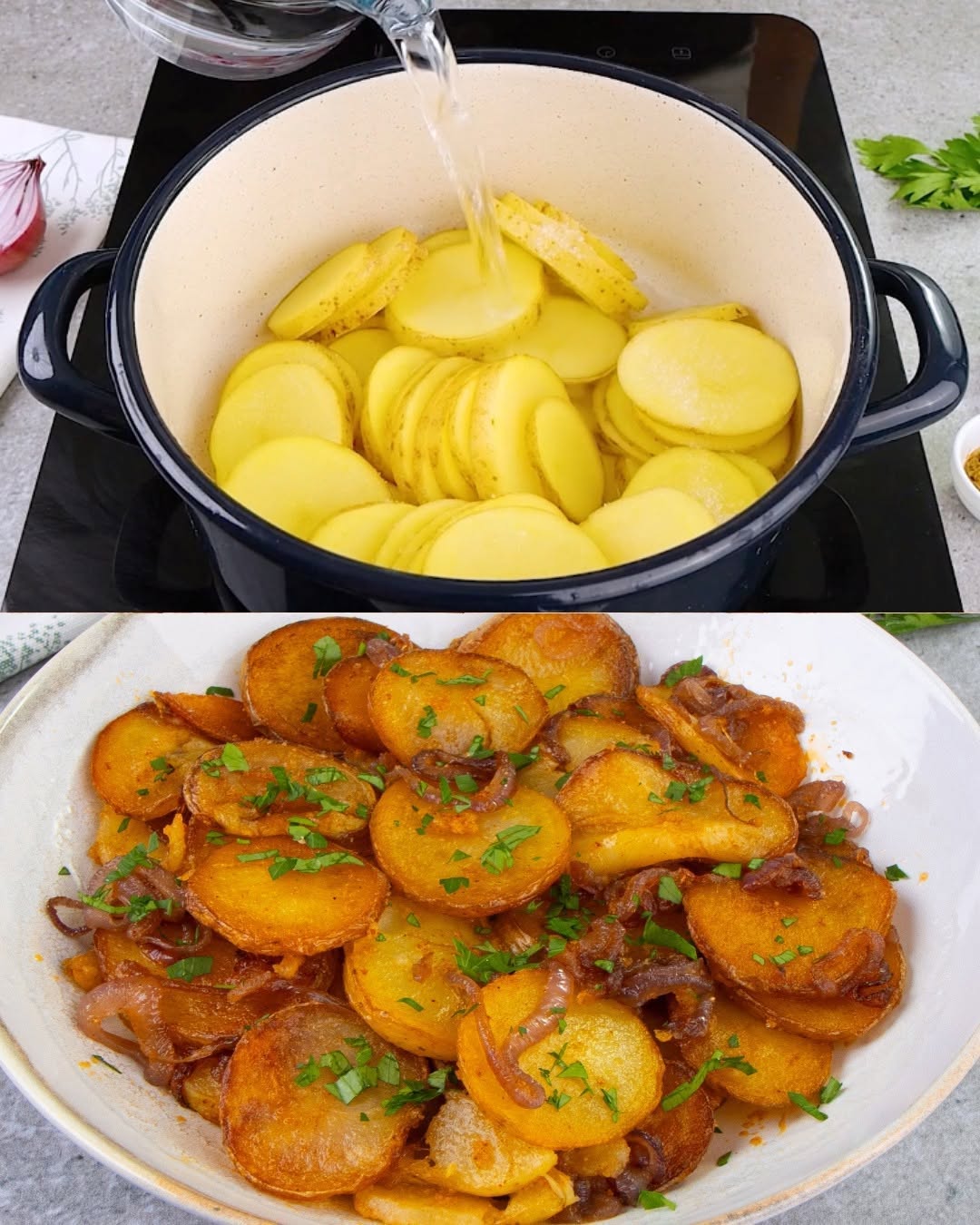Klassiske Lyonnaise-kartofler