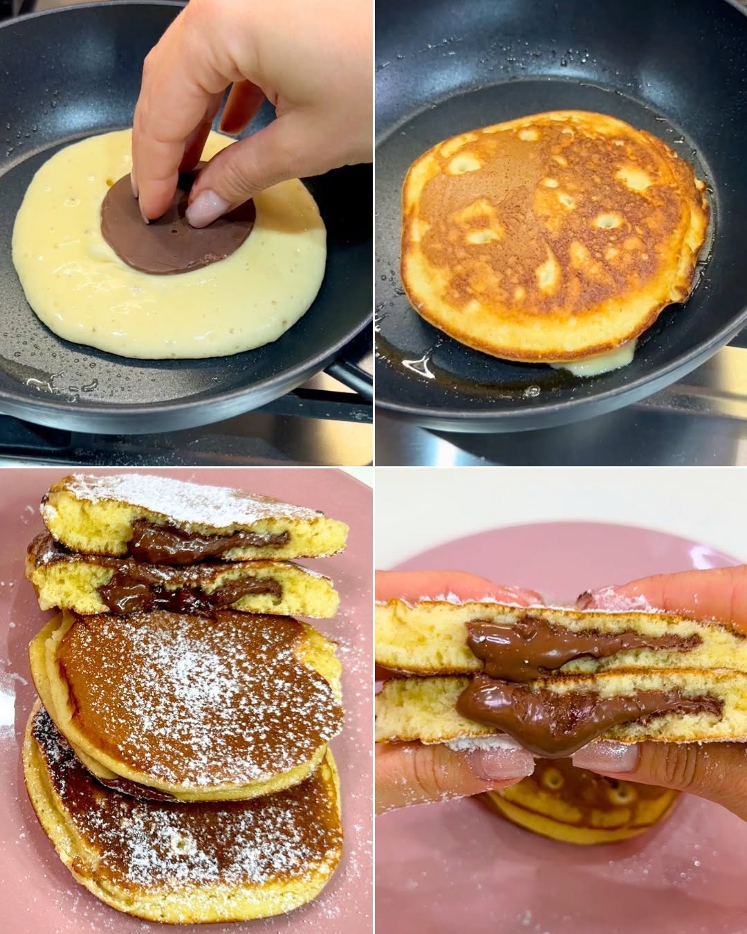 Luftige og uimodståelige chokoladefyldte pandekager